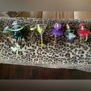 5 adult beverage related hanging bar/christmas ornaments